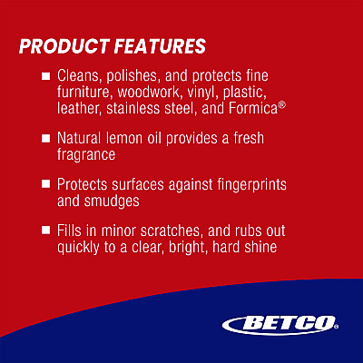 Betco Brite MSP Multi-Surface Polish, Lemon Scent, 12/Carton (BET1551200)