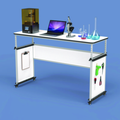 Luxor Modular Teacher's Desk, 60.25 x 21 x 32 to 38, White (LXODTTB002)