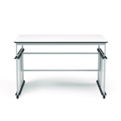 Luxor MBS Classroom Science Lab Makerspace Table, Rectangular, 60.25 x 39.25 x 38, White Top, Gray Base/Legs (LXODTTB001)