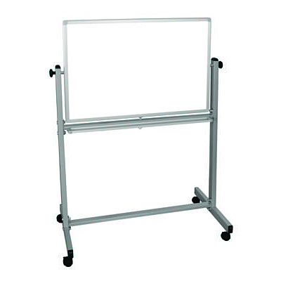 Luxor Mobile Magnetic Whiteboard, 36" x 24", White Surface, Silver Aluminum Frame (LXOMB3624WW)