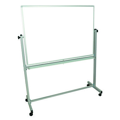 Luxor Mobile Magnetic Whiteboard, 48" x 36", White Surface, Silver Aluminum Frame (LXOMB4836WW)