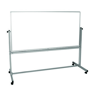 Luxor Mobile Magnetic Whiteboard, 72" x 40", White Surface, Silver Aluminum Frame (LXOMB7240WW)