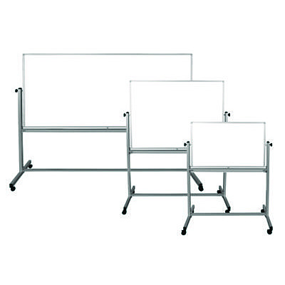Luxor Mobile Magnetic Whiteboard, 72" x 40", White Surface, Silver Aluminum Frame (LXOMB7240WW)