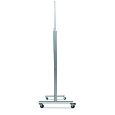 Luxor Mobile Magnetic Glass Dry Erase Board, 60" x 40", White Surface, Silver Aluminum Frame (LXOMMGB6040)