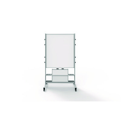 Luxor Mobile Collaboration Station Whiteboard with 4 Attachable Marker Boards, 40.4" x 48.6", White Surface, Silver Aluminum Frame (LXOCLLABSTO)