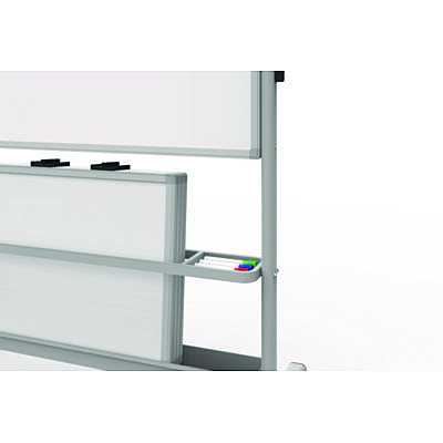 Luxor Mobile Collaboration Station Whiteboard with 4 Attachable Marker Boards, 40.4" x 48.6", White Surface, Silver Aluminum Frame (LXOCLLABSTO)
