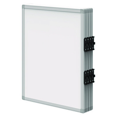 Luxor Mobile Collaboration Station Whiteboard with 4 Attachable Marker Boards, 40.4" x 48.6", White Surface, Silver Aluminum Frame (LXOCLLABSTO)