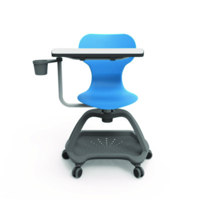 Luxor Classroom Series All-In-One Student Desk and Chair, Supports Up to 330 lb, 19" Seat Height, Blue Seat/Back, Gray Base (LXOSTDENTMTACHR)