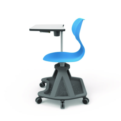 Luxor Classroom Series All-In-One Student Desk and Chair, Supports Up to 330 lb, 19" Seat Height, Blue Seat/Back, Gray Base (LXOSTDENTMTACHR)