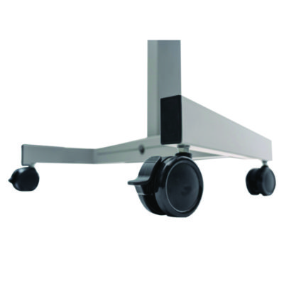 Luxor Sit Stand Student Desk with Crank Handle, 27.5 x 19.5 x 26.25 to 42, White/Gray (LXOSTUDENTC)