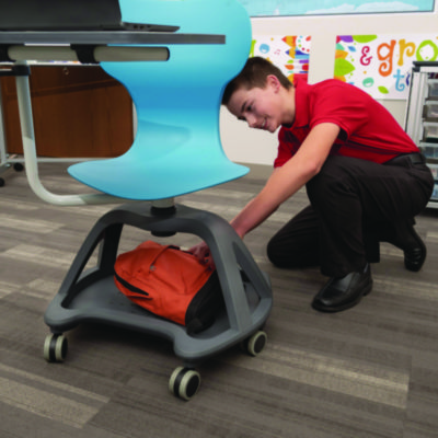 Luxor Classroom Series All-In-One Student Desk and Chair, Supports Up to 330 lb, 19" Seat Height, Blue Seat/Back, Gray Base (LXOSTDENTMTACHR)