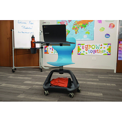 Luxor Classroom Series All-In-One Student Desk and Chair, Supports Up to 330 lb, 19" Seat Height, Blue Seat/Back, Gray Base (LXOSTDENTMTACHR)