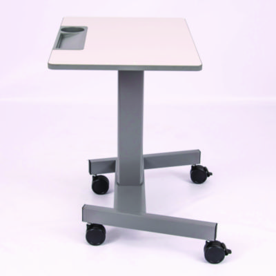 Luxor Pneumatic Sit Stand Desk, 27.5 x 19.5 x 26.25 to 42, White/Gray (LXOSTUDENTP)