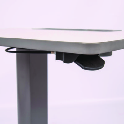 Luxor Pneumatic Sit Stand Desk, 27.5 x 19.5 x 26.25 to 42, White/Gray (LXOSTUDENTP)