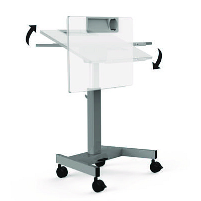 Luxor Pneumatic Adjustable Height Flip Top Student Desk, 27.5 x 19.5 x 26.25 to 42, White/Gray (LXOSTUDENTPTILT)