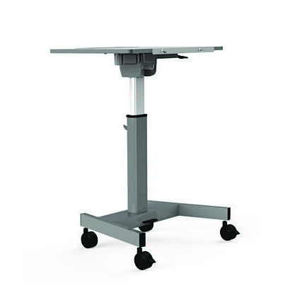 Luxor Pneumatic Adjustable Height Flip Top Student Desk, 27.5 x 19.5 x 26.25 to 42, White/Gray (LXOSTUDENTPTILT)