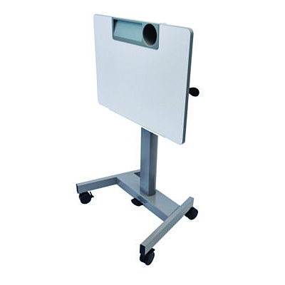 Luxor Pneumatic Adjustable Height Flip Top Student Desk, 27.5 x 19.5 x 26.25 to 42, White/Gray (LXOSTUDENTPTILT)