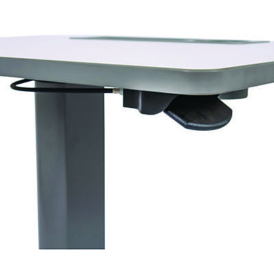 Luxor Pneumatic Adjustable Height Flip Top Student Desk, 27.5 x 19.5 x 26.25 to 42, White/Gray (LXOSTUDENTPTILT)