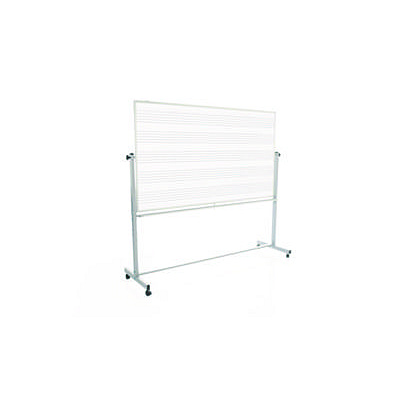 Luxor Mobile Music Staff Whiteboard, Dual-Sided Music Notation, 72" x 48", White Surface, Silver Aluminum Frame (LXOMB7248MM)