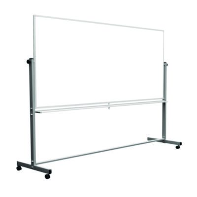 Luxor Mobile Magnetic Whiteboard, 96" x 40", White Surface, Silver Aluminum Frame (LXOMB9640WW)