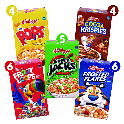 Kellogg's Cereal Assortment Pack, Assorted Flavors, Single Serve Box, 25/Carton (GRR22002287)