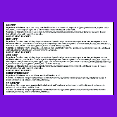 Kellogg's Cereal Assortment Pack, Assorted Flavors, Single Serve Box, 25/Carton (GRR22002287)