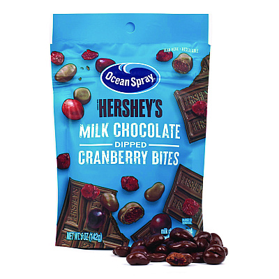 Ocean Spray Milk Chocolate Dipped Cranberry Bites, Cranberry/Chocolate, 5 oz Bag, 12/Carton (GRR22002299)