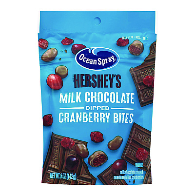 Ocean Spray Milk Chocolate Dipped Cranberry Bites, Cranberry/Chocolate, 5 oz Bag, 12/Carton (GRR22002299)