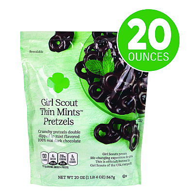 Girl Scouts Thin Mints Pretzels, Mint Chocolate, 20 oz Bag (GRR22002340)