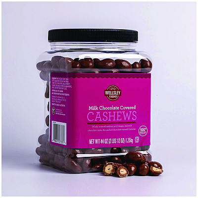 Wellsley Farms Milk Chocolate Covered Cashews, 44 oz Jar (GRR22002346)