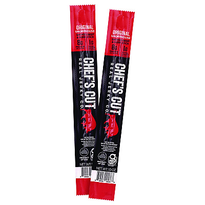 Chefs Cut Real Jerky Original Smokehouse Beef & Pork Meat Stick, 1 oz Individually Wrapped, 16/Carton (GRR22002354)