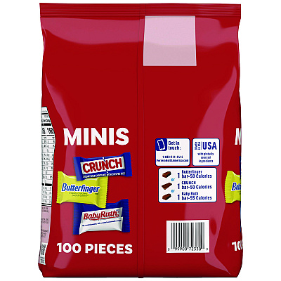 Butterfinger Assorted Party Candy Pack Mini, Chocolate, 35.7 oz Bag, 100 Pieces (GRR22002356)