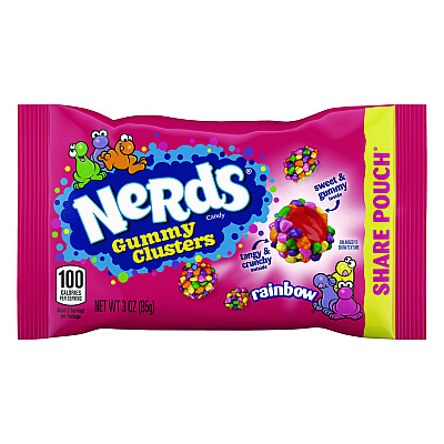 Nerds Rainbow Gummy Clusters Share Pack, Assorted Flavors, 3 oz Packet, 12/Carton (GRR22002360)