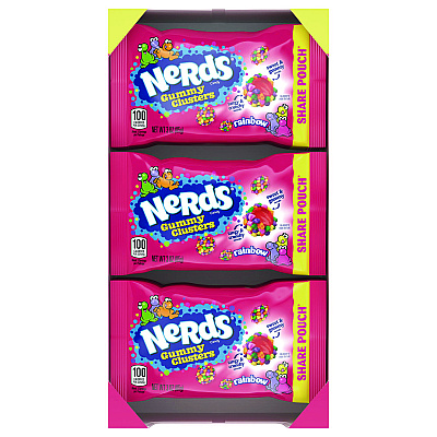 Nerds Rainbow Gummy Clusters Share Pack, Assorted Flavors, 3 oz Packet, 12/Carton (GRR22002360)