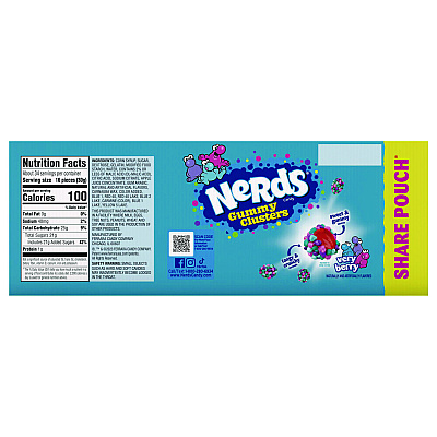 Nerds Very Berry Clusters Share Pack, Berry, 3 oz Packet, 12/Carton (GRR22002361)
