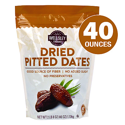 Wellsley Farms Dried Pitted Dates, 40 oz Bag (GRR22002363)