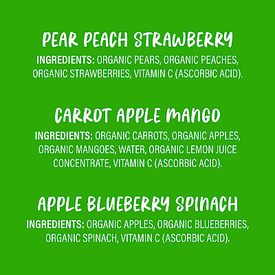 Gerber Organic 2nd Foods Baby Food Pouches, Assorted Flavors, 3.5 oz Pouch, 12/Carton (GRR22002367)