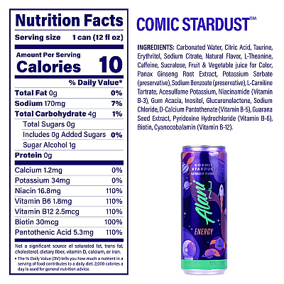 Alani Nu Energy Sweet Splash Variety Pack, Assorted Flavors, 12 oz Can, 18/Carton (GRR22002374)