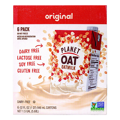 Planet Oat Original Oat Milk Cartons, 32 oz Carton, 6/Carton (GRR22002375)