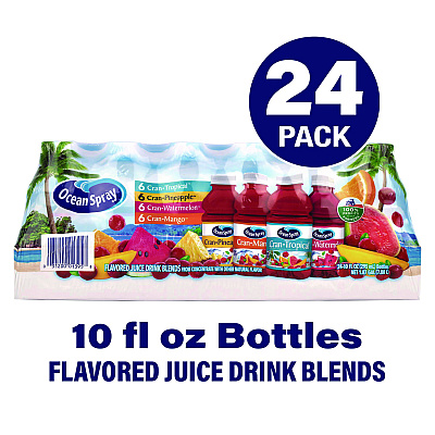 Ocean Spray Tropical Variety Pack, Assorted Flavors, 10 oz Bottle, 24/Carton (GRR22002377)
