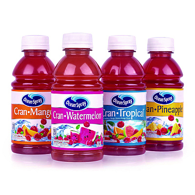 Ocean Spray Tropical Variety Pack, Assorted Flavors, 10 oz Bottle, 24/Carton (GRR22002377)