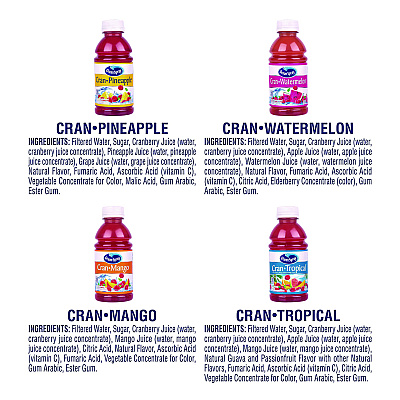 Ocean Spray Tropical Variety Pack, Assorted Flavors, 10 oz Bottle, 24/Carton (GRR22002377)