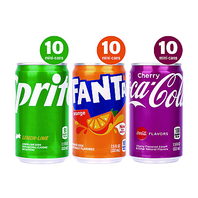 Coca-Cola Mini Cans Variety Pack, Assorted Flavors, 7.5 oz Can, 30/Carton (GRR22002379)