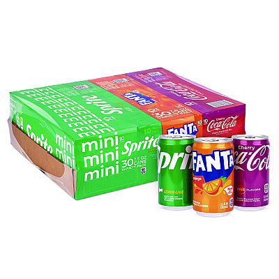 Coca-Cola Mini Cans Variety Pack, Assorted Flavors, 7.5 oz Can, 30/Carton (GRR22002379)