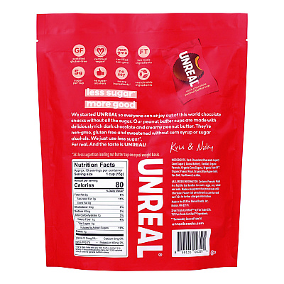 UNREAL Dark Chocolate Coconut Minis and PB Cups Variety, 11.1 oz Bag (Dk Chocolate Coconut), 10.05 oz Bag (Dk Chocolate PB), 2/CT (GRR60003006)