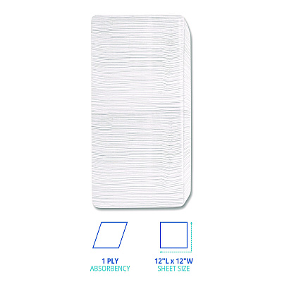 Boardwalk 1/4-Fold Lunch Napkins, 1-Ply, 12" x 12", White, 500/Pack (BWK500NAPPK)