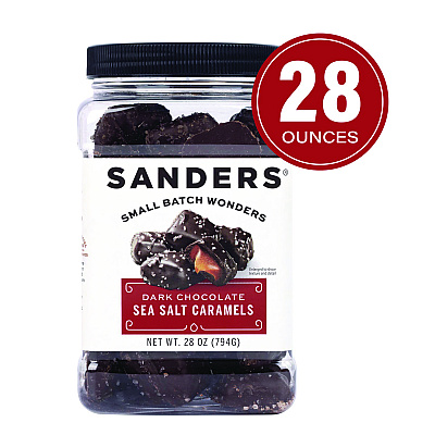 Performance Food Group Dark Chocolate Caramel Sea Salt Tub, Dark Chocolate Caramel, 28 oz Tub (GRR22002313)