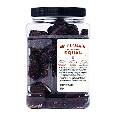 Performance Food Group Dark Chocolate Caramel Sea Salt Tub, Dark Chocolate Caramel, 28 oz Tub (GRR22002313)