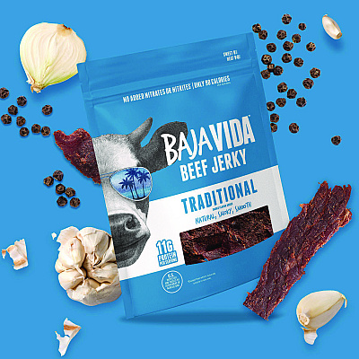 Baja Jerky Beef Jerky Traditional Snack Pack, Original, 1 oz Packet, 12/Carton (22002304)