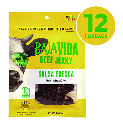 Baja Jerky Beef Jerky Salsa Fresca Snack Pack, Salsa Fresca, 1 oz Packet, 12/Carton (GRR22002305)